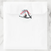Winter Holidays Bird auf einer verschneiten Zweign Runder Aufkleber (Tasche)