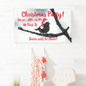 Winter Holidays Bird Snowy Branch Banner (Insitu)