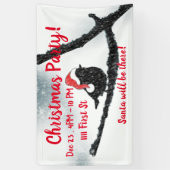 Winter Holidays Bird Snowy Branch Banner (Vertikal)