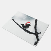 Winter Holidays Bird Snowy Branch Fußmatte (Schrägansicht)