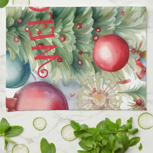 Winter Holidays Décor Geschirrtuch (Gefaltet)