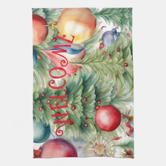Winter Holidays Décor Geschirrtuch (Vertikal)
