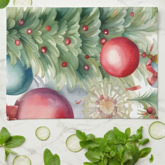 Winter Holidays Décor Geschirrtuch (Gefaltet)