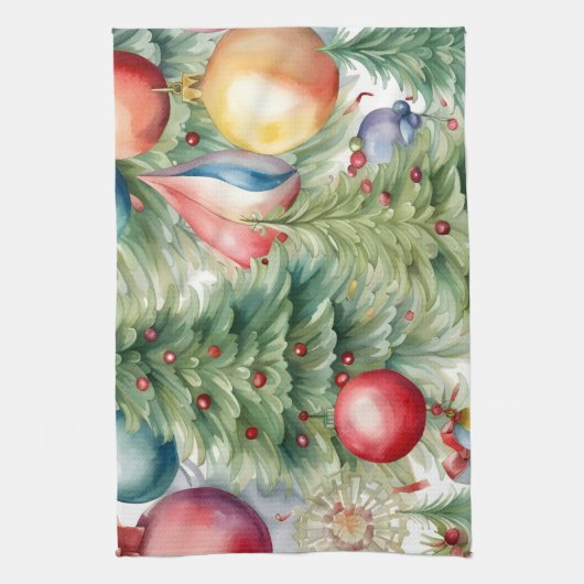 Winter Holidays Décor Geschirrtuch (Vertikal)