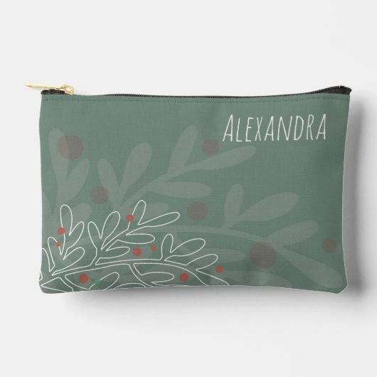 Winter holidays mistletoe personalised name text zubehörtasche (Vorderseite)