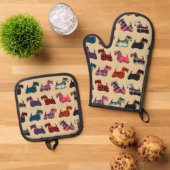Winter Holidays Plaid Scottish Terriers Kitchen Ofenhandschuh & Topflappen-Set (Oben Unten)