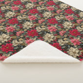 Winter Holidays Poinsettia Floral Sherpadecke (3/4)