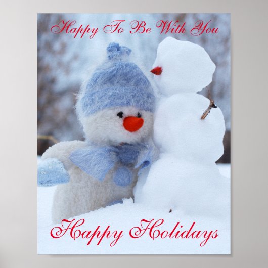Winter Holidays Snowman Greeting Poster (Vorne)