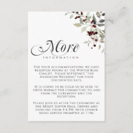 Winter Holly Berry More Information Wedding Begleitkarte