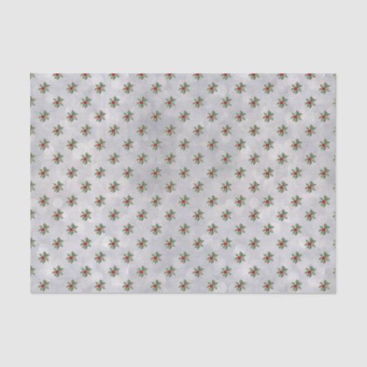 Winter Holly Berry Musterteppichpapier Seidenpapier (Vorderseite)