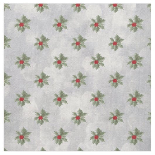 Winter Holly Berry Pattern Fabric Stoff (Nahaufnahme)