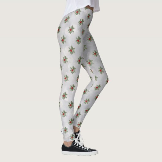 Winter Holly Berry Pattern Leggings (Rechts)