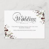 Winter Holly Berry Wedding Website Enclosure Card Begleitkarte (Vorderseite)
