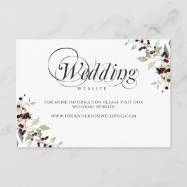 Winter Holly Berry Wedding Website Enclosure Card Begleitkarte