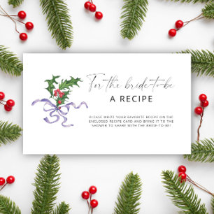 Winter holly Branch Rezept für die Braut zu sein Begleitkarte