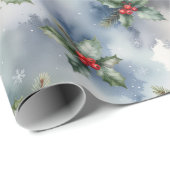 Winter Holly Christmas Geschenkpapier (Rolleneckpunkt)
