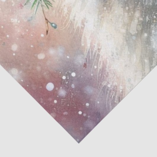 Winter Holly Crown Polar Bear Decoupage Seidenpapier (Ausschnitt)