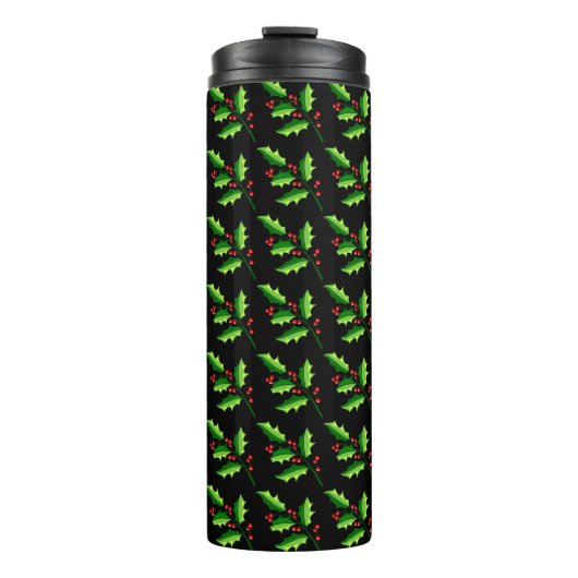 Winter Holly Heiligabend Thermal Tumbler Thermosbecher (Vorderseite)