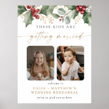 Winter-Holly-Kinder Hochzeitsprobe Abendessen