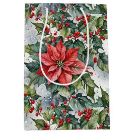 Winter Holly Mittlere Geschenktüte