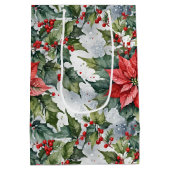 Winter Holly Mittlere Geschenktüte (Rückseite)