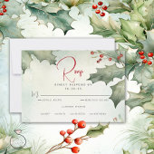 Winter Holly und Berries RSVP Karte