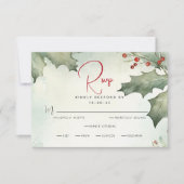 Winter Holly und Berries RSVP Karte (Vorderseite)