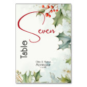 Winter Holly und Berries Tischnummer (Rückseite)