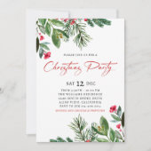 Winter Holly und Berries Weihnachtsfest Party Einladung (Vorderseite)