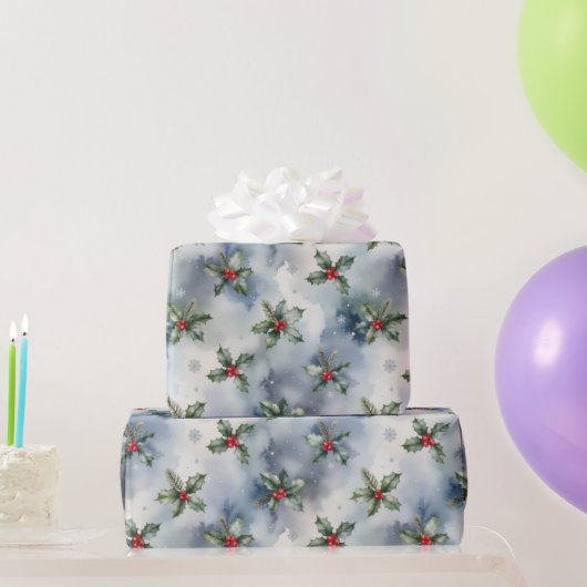 Winter-Holly-Weihnachten Geschenkpapier (Partygeschenke)