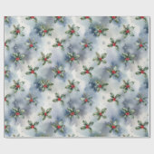 Winter-Holly-Weihnachten Geschenkpapier (Flach)