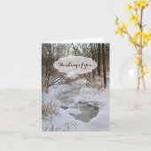 Winter-Holz-Fotografie erhalten gut Karte (Gelbe Blume)