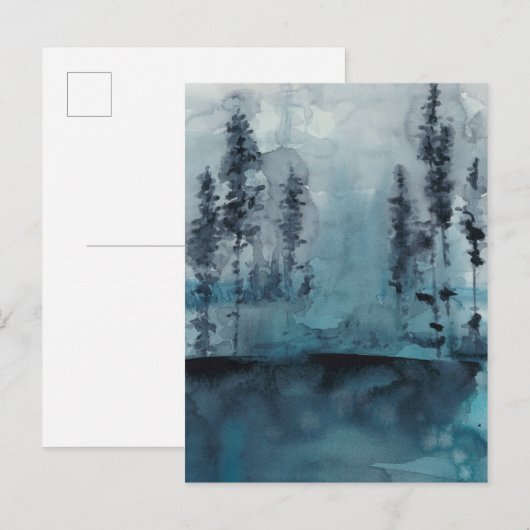 Winter-Holz Postkarte (Vorne/Hinten)