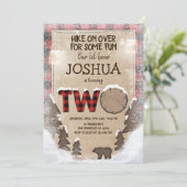 Winter-Holzfäller-Geburtstags-Einladungs-Waldland Einladung (Stehend Vorderseite)