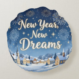 Winter home New Year  Round Pillow Rundes Kissen