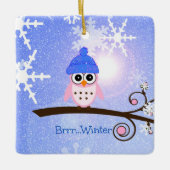 Winter, Hoot Owl, Keramikornament (Vorderseite)