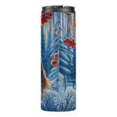 Winter Horse Snowy Forest Sunset Thermosbecher (Rückseite)