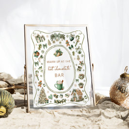 Winter Hot Chocolate Bar Baby Dusche Poster