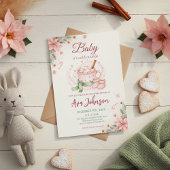 Winter Hot Cocoa Baby Shower Invitation Pink Einladung