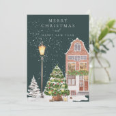 Winter House Foto Weihnachtskarte Einladung (Stehend Vorderseite)