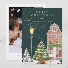 Winter House Foto Weihnachtskarte Einladung