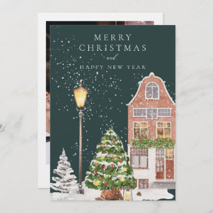 Winter House Foto Weihnachtskarte Einladung