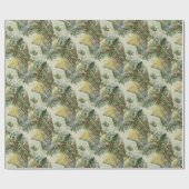 Winter House Vintage Illustration Geschenkpapier (Flach)