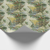 Winter House Vintage Illustration Geschenkpapier (Ecke)