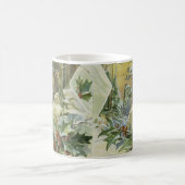 Winter House Vintage Illustration Kaffeetasse (Mittel)