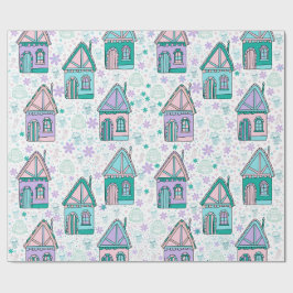 Winter Houses Art – Cozy Snowy Village Design Geschenkpapier
