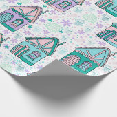 Winter Houses Art – Cozy Snowy Village Design Geschenkpapier (Ecke)