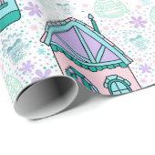 Winter Houses Art – Cozy Snowy Village Design Geschenkpapier (Rolleneckpunkt)