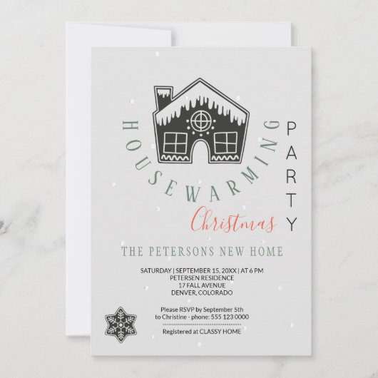 Winter Housewarming Weihnachtsfest Party Modernes Einladung (Vorderseite)