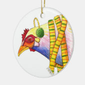 Winter-Huhn-Verzierung Keramik Ornament (Links)